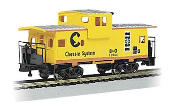 BACHMANN - HO 36 Wide Vision Caboose Chessie - Freight Car Rolling Stock (HO Scale) (17709) 022899177090