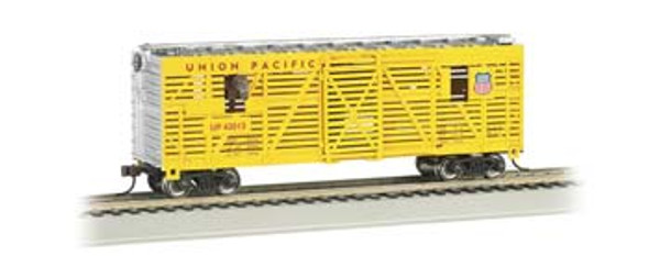 BACHMANN - HO Scale 40' Animated Stock Car Union Pacific with Horses (19701) 022899197012
