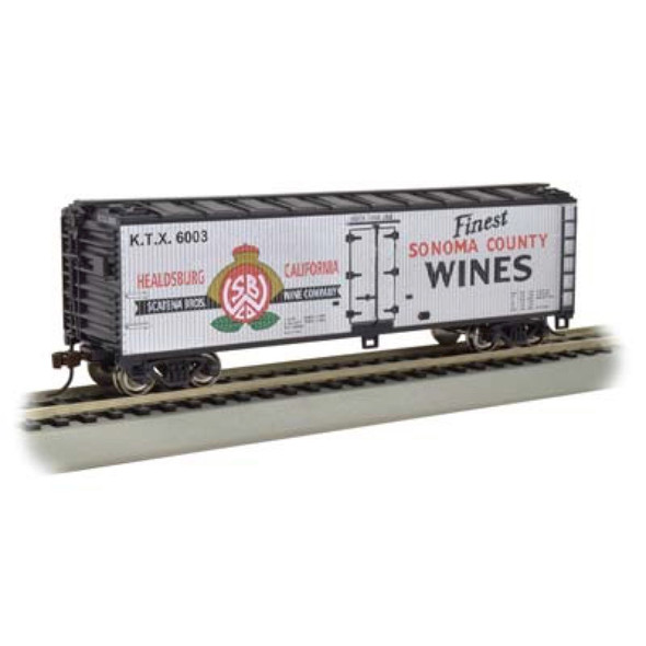 BACHMANN - 40' Wood-Side Reefer Sonoma County Wines - HO Scale (19808) 022899198088