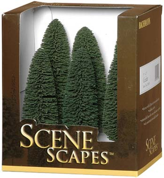 BACHMANN - Scenescapes Cedar Trees 5-6 (6) - Train Set Scenery (All Scales) (32005) 022899320052