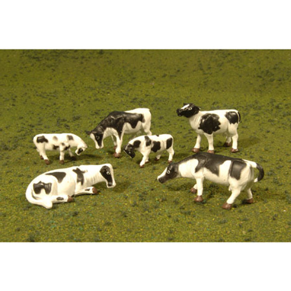 BACHMANN - O Scale Cows Black & White (6) (33153) 022899331539