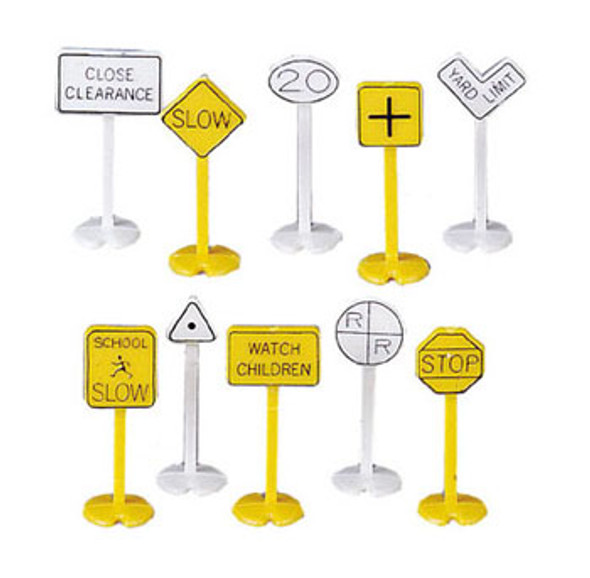 BACHMANN - HO Railroad & Street Signs (24) - Train Accessories (HO Scale) (42204) 022899422046