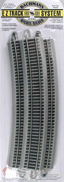 BACHMANN - 33 1-4" 18 Degree Curved (5 Pack) NICKEL-SILVER HO Scale (44504) 022899445045