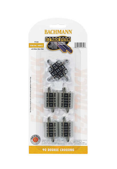 BACHMANN - N Scale Nickel Silver Easy Track - 90 Degree Crossing Track (44841) 022899448411