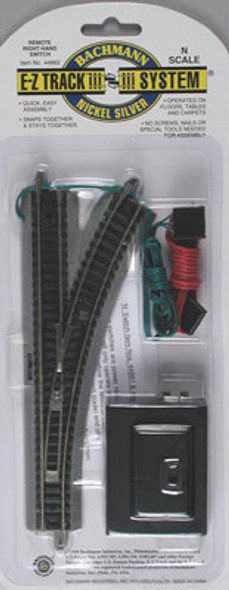 BACHMANN - N Scale Nickel Silver Easy Track - Right Remote Switch (44862) 022899448626