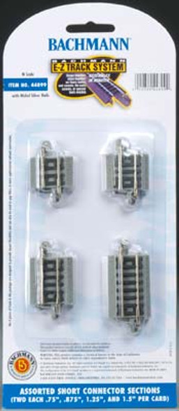 BACHMANN - N NS EZ Track Connector Assortment (8) - Nickel Silver Train Track (N Scale) (44899) 022899448992