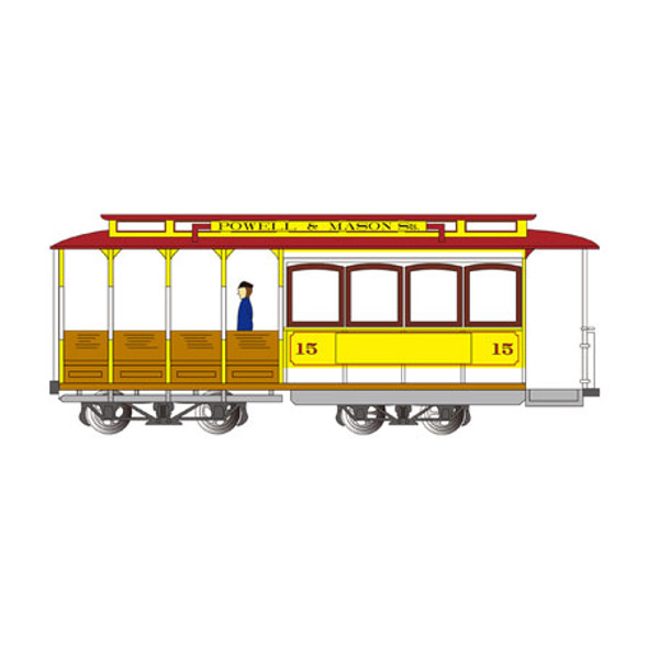 BACHMANN - HO Scale Cable Car Yellow & Red (60538) 022899605388