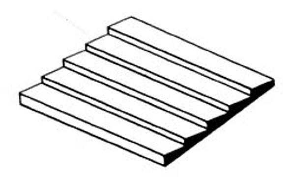 EVERGREEN - Plastic Styrene 3D Patterned Sheet Stock - Clapboard Siding .050" spacing (4051) 787026040516
