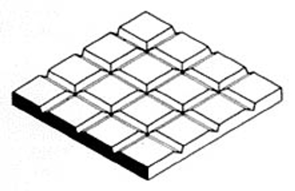 EVERGREEN - Plastic Styrene 3D Patterned Sheet Stock - Square Tile 1/16" x 1/16" squares (4501) 787026045016