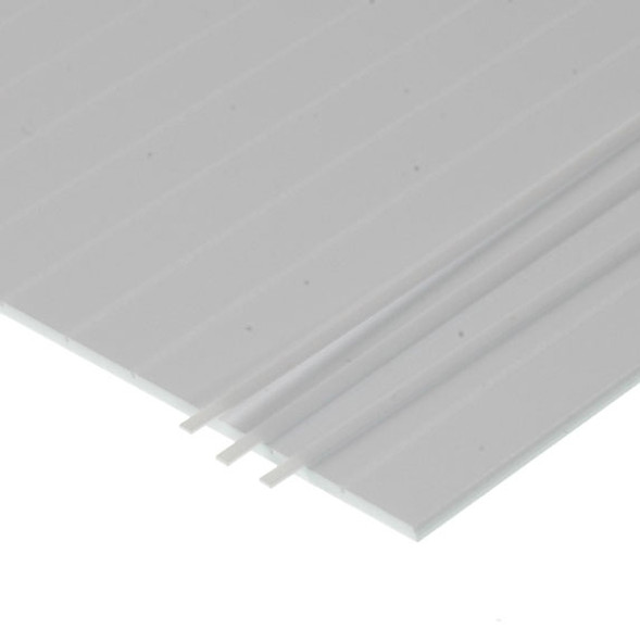 EVERGREEN - Plastic Styrene 3D Patterned Sheet Stock - Standing Seam Roof 1/2" spacing (4524) 787026045245