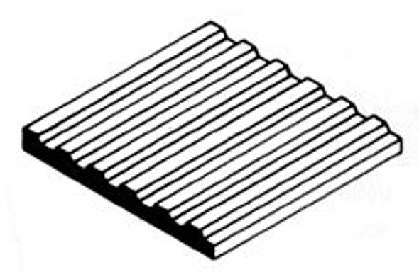 EVERGREEN - Plastic Styrene 3D Patterned Sheet Stock - Corrugated Metal Siding .040" spacing (4526) 787026045269
