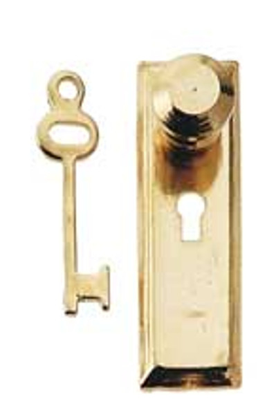 HOUSEWORKS - Half Inch Scale Brass Doorknob with Key Plate (H1114) 022931211140