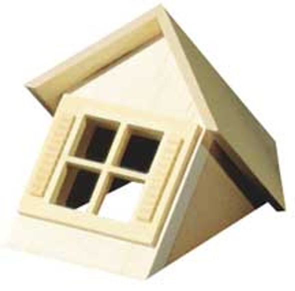 HOUSEWORKS - Half Scale (1/2" Scale) Dollhouse Miniature - Dormer Window Unit With Window (HWH7002) 022931270024