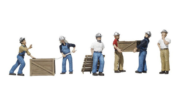 Woodland Scenics HO Scale Figures - Workers With Forklift - A1911 (Mint Condition)