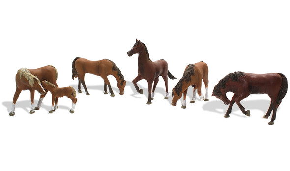 WOODLAND SCENICS - Chestnut Horses (HO Scale) (A1842) 724771018421