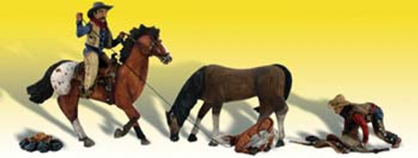 WOODLAND SCENICS - HO Scale Ridin' and Ropin' Miniature Figures Set (A1940) 724771019404