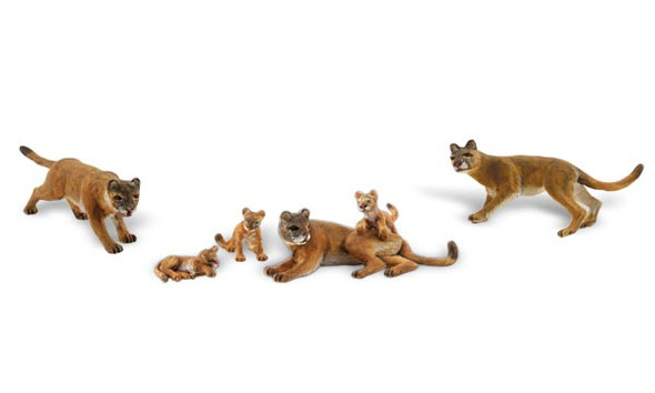 WOODLAND SCENICS - HO Scale Cougars and Cubs Miniature Figures Set (A1949) 724771019497