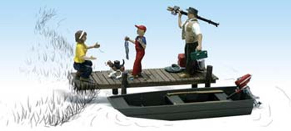 WOODLAND SCENICS - N Family Fishing - Train Figures (N Scale) (A2203) 724771022039