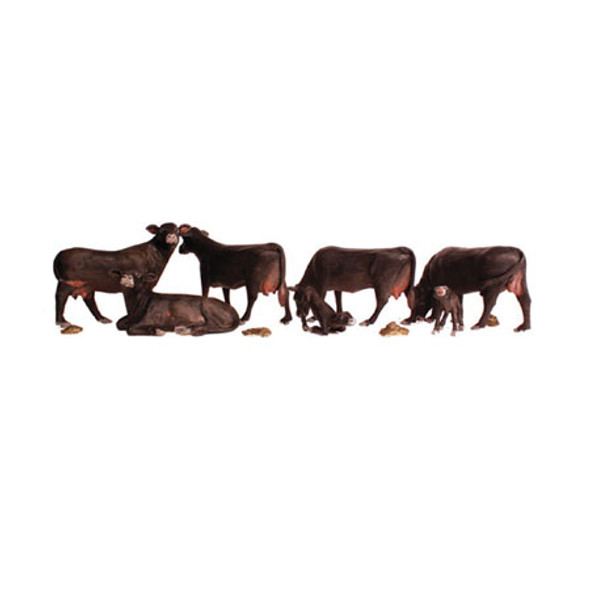 WOODLAND SCENICS - N Black Angus Cows - Train Figures (N Scale) (A2217) 724771022176