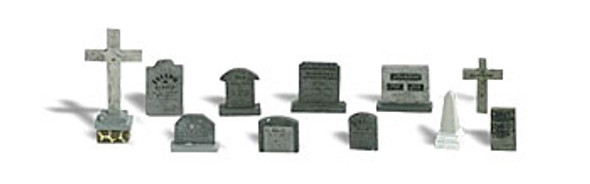 WOODLAND SCENICS - O Scale Tombstones Miniature Figures Set (A2726) 724771027263