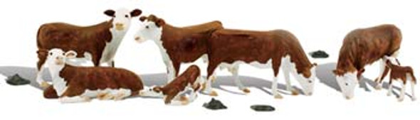 WOODLAND SCENICS - O Hereford Cows - Train Figures (O Scale) (A2767) 724771027676