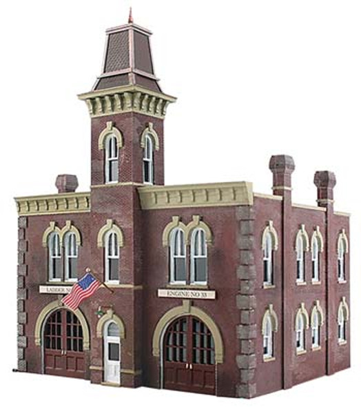 WOODLAND SCENICS - N Scale Built-Up Firehouse Plastic Model (BR4934) 724771049340