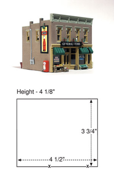 WOODLAND SCENICS - HO Scale Built Up Lubener's General Store Assembled Plastic Model Building (BR5021) 724771050216