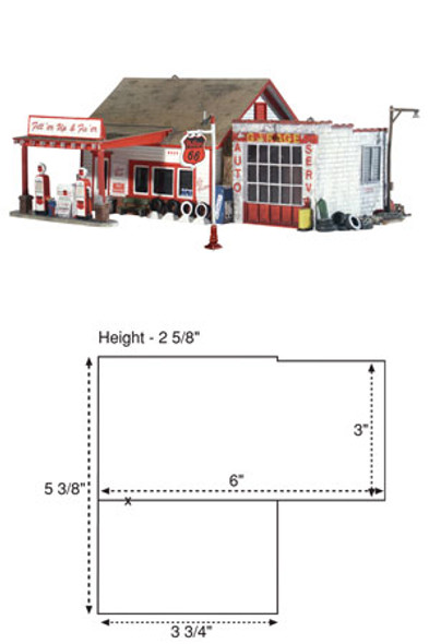 WOODLAND SCENICS - HO Scale Built Up Fill'er Up and Fix'er Assembled Plastic Model Building (BR5025) 724771050254