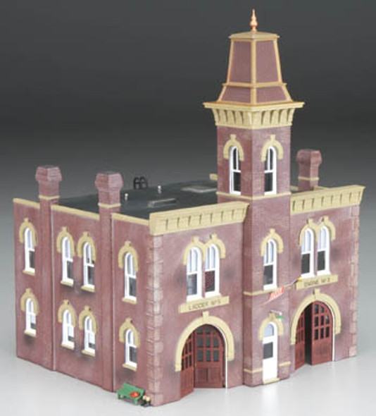 WOODLAND SCENICS - HO Built-Up Firehouse - Train Building (HO Scale) (BR5034) 724771050346