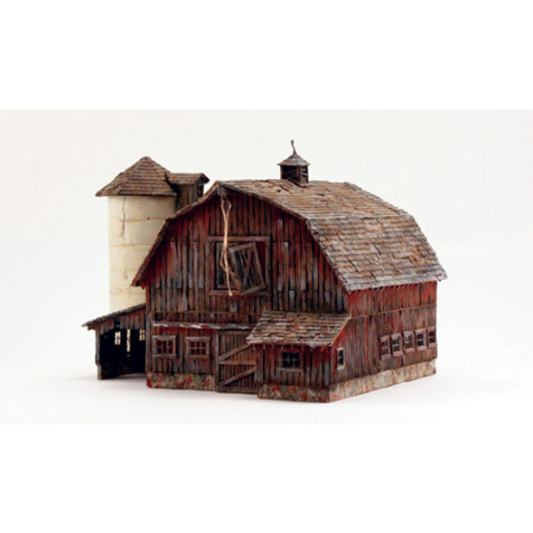 WOODLAND SCENICS - HO Scale Old Weathered Barn Build-Up Plastic Model Building Structure (BR5038) 724771050384