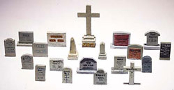 WOODLAND SCENICS - HO Tombstones (20) - Train Accessories (HO Scale) (D201) 724771002017