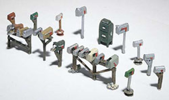 WOODLAND SCENICS - HO Assorted Mailboxes - Train Accessories (HO Scale) (D206) 724771002062
