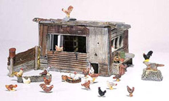 WOODLAND SCENICS - HO Chicken Coop - Train Accessories (HO Scale) (D215) 724771002154