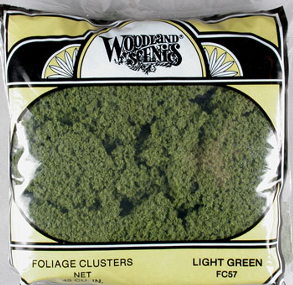 WOODLAND SCENICS - Foliage Cluster Bag Light Green/45 cu. in. - Train Set Scenery (All Scales) (FC57) 724771000570