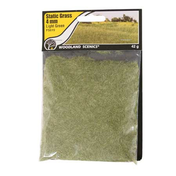 WOODLAND SCENICS - Static Grass Light Green 4mm - (FS619) 724771006190