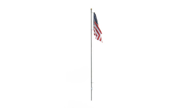 WOODLAND SCENICS - Medium 4in US Flag Pole with Spotlight - (JP5951) 724771059516