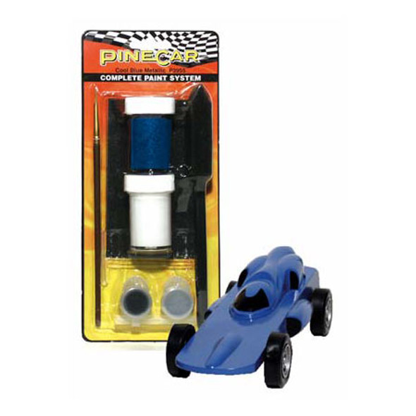 PINECAR - Cool Blue Complete Paint System' for Pinecar / Pinewood Derby Cars (P3955) 724771039556