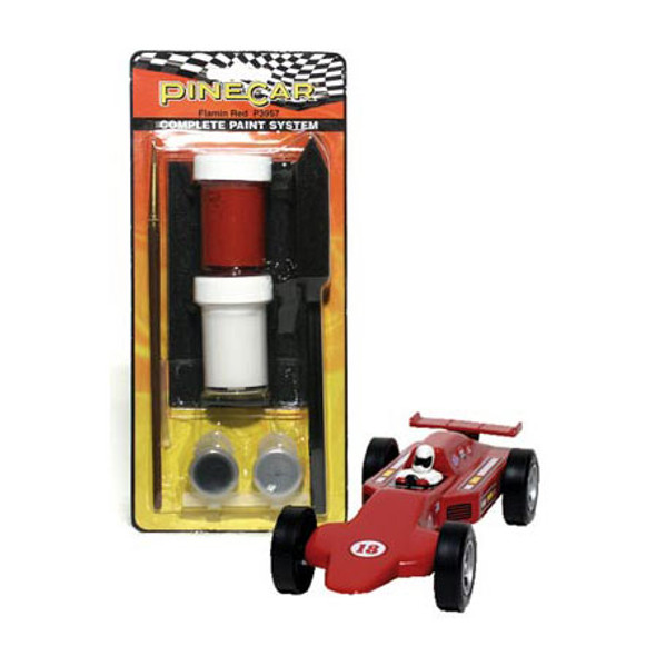 PINECAR - Flamin' Red Complete Paint System' for Pinecar / Pinewood Derby Cars (P3957) 724771039570