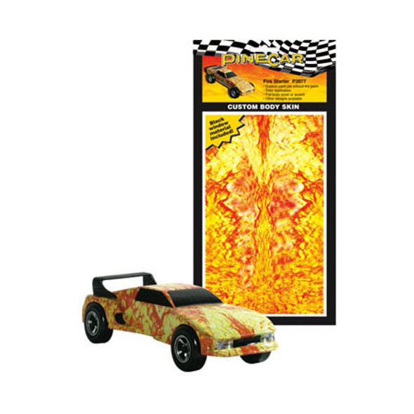 PINECAR - Fire Starter Custom Body Skin' for Pinecar / Pinewood Derby Cars (P3977) 724771039778