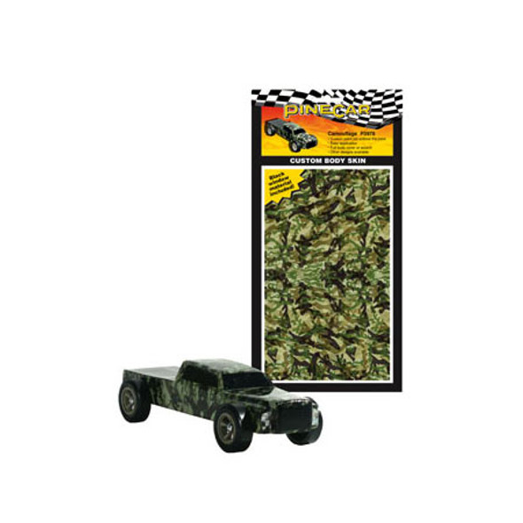 PINECAR - Camouflage Custom Body Skin' for Pinecar / Pinewood Derby Cars (P3978) 724771039785