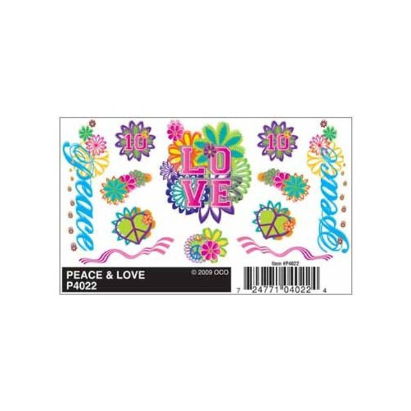 PINECAR - Peace and Love Dry Transfer Decal Sheet' for Pinecar / Pinewood Derby Cars (P4022) 724771040224