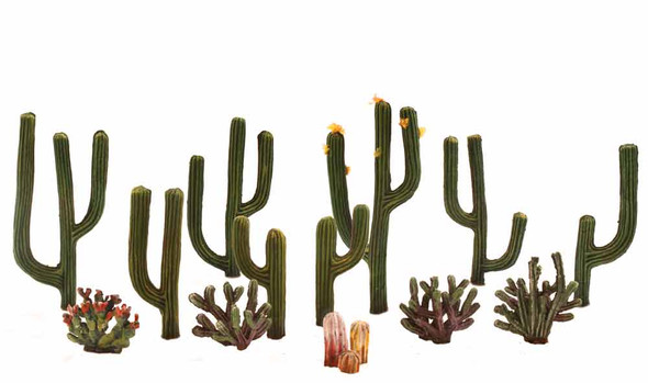 WOODLAND SCENICS - Miniature Cactus Plants .5" to 2.5" Tall (TR3600) 724771036005