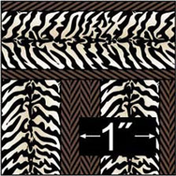 BRODNAX PRINTS - 1 Inch Scale Dollhouse Miniature - Wallpaper: Zebra - PACK OF 3 SHEETS (BP1AN102)