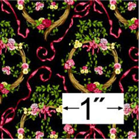 BRODNAX PRINTS - 1 Inch Scale Dollhouse Miniature - Wallpaper: Victoria Black - PACK OF 3 SHEETS (BP1EC100)