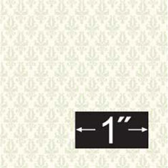 BRODNAX PRINTS - 1 Inch Scale Dollhouse Miniature - Wallpaper: Damask Cream - PACK OF 3 SHEETS (BP1FL132)