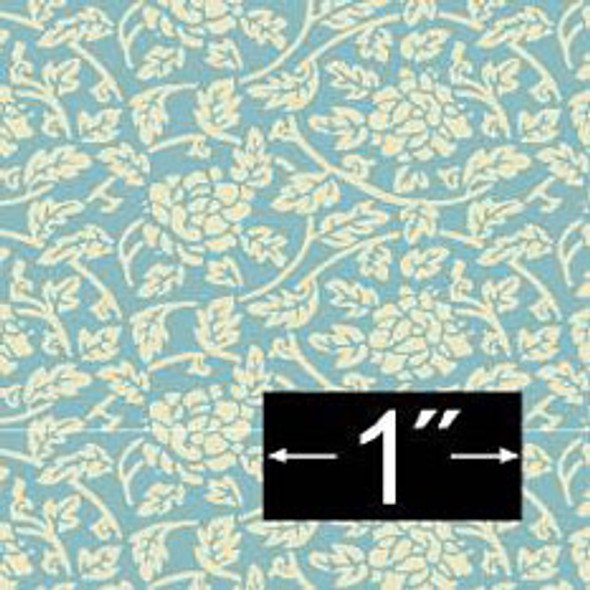 BRODNAX PRINTS - 1 Inch Scale Dollhouse Miniature - Wallpaper: Tea Rose - PACK OF 3 SHEETS (BP1FL143)