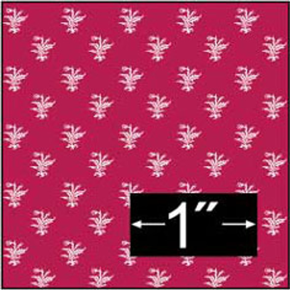 BRODNAX PRINTS - 1 Inch Scale Dollhouse Miniature - Wallpaper: Thistle Red - PACK OF 3 SHEETS (BP1FR106)