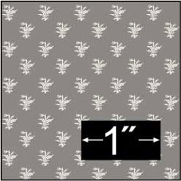 BRODNAX PRINTS - 1 Inch Scale Dollhouse Miniature - Wallpaper: Thistle Gray - PACK OF 3 SHEETS (BP1FR108)