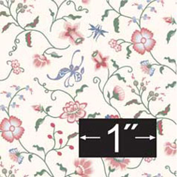 BRODNAX PRINTS - 1 Inch Scale Dollhouse Miniature - Wallpaper: Papillon Blueberry - PACK OF 3 SHEETS (BP1FR109)