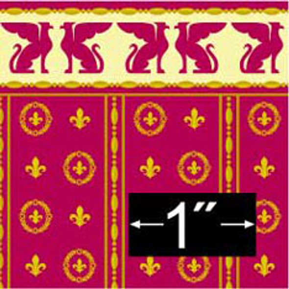 BRODNAX PRINTS - 1 Inch Scale Dollhouse Miniature - Wallpaper: Empire - PACK OF 3 SHEETS (BP1NE102)